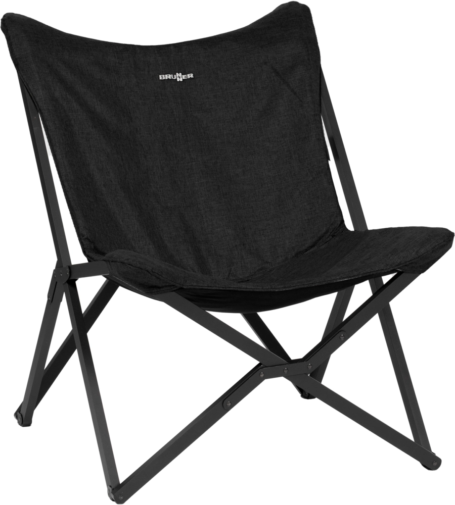 POLTRONA DA CAMPEGGIO BRUNNER "ACTION VIVAVITA RELAXER" IN ALLUMINIO E POLIESTERE NERO 75X44X43/95 CM
