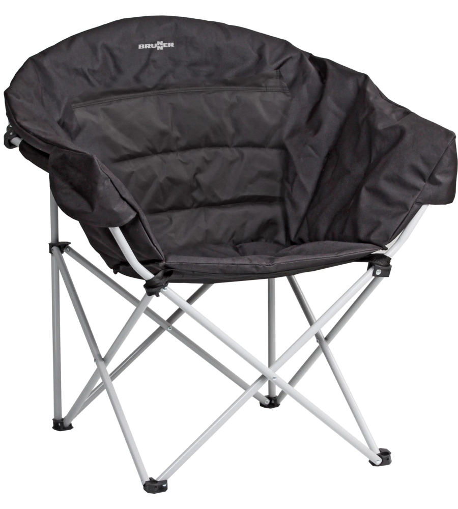 POLTRONA DA CAMPEGGIO BRUNNER "ACTION DELILAH" IN ALLUMINIO E POLIESTERE NERO 55X75X80 CM