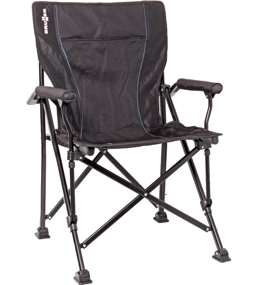 SEDIA DA CAMPEGGIO BRUNNER "RAPTOR 3D" IN ACCIAIO E POLIESTERE NERO 51X44X48/90 CM