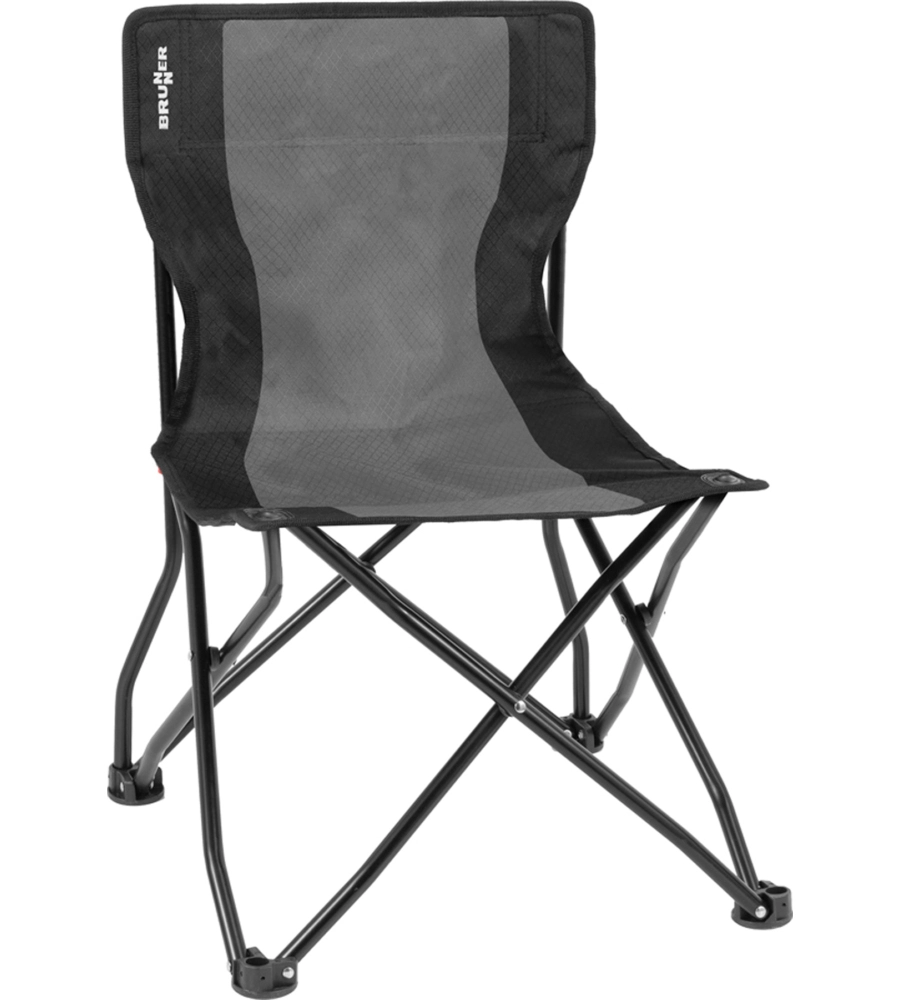 SEDIA DA CAMPEGGIO BRUNNER "ACTION EQUIFRAME" IN ACCIAIO E POLIESTERE GRIGIO E NERO 50,5X57X46/77 CM