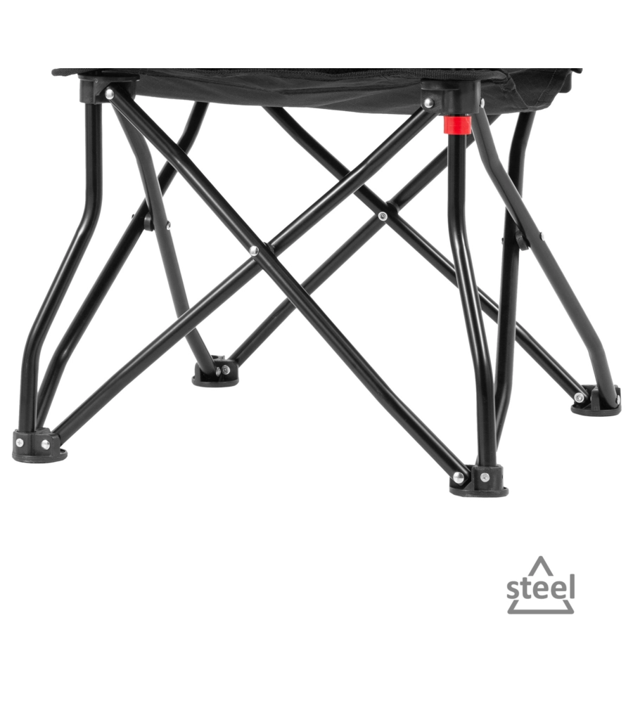 SEDIA DA CAMPEGGIO BRUNNER "ACTION EQUIFRAME" IN ACCIAIO E POLIESTERE GRIGIO E NERO 50,5X57X46/77 CM