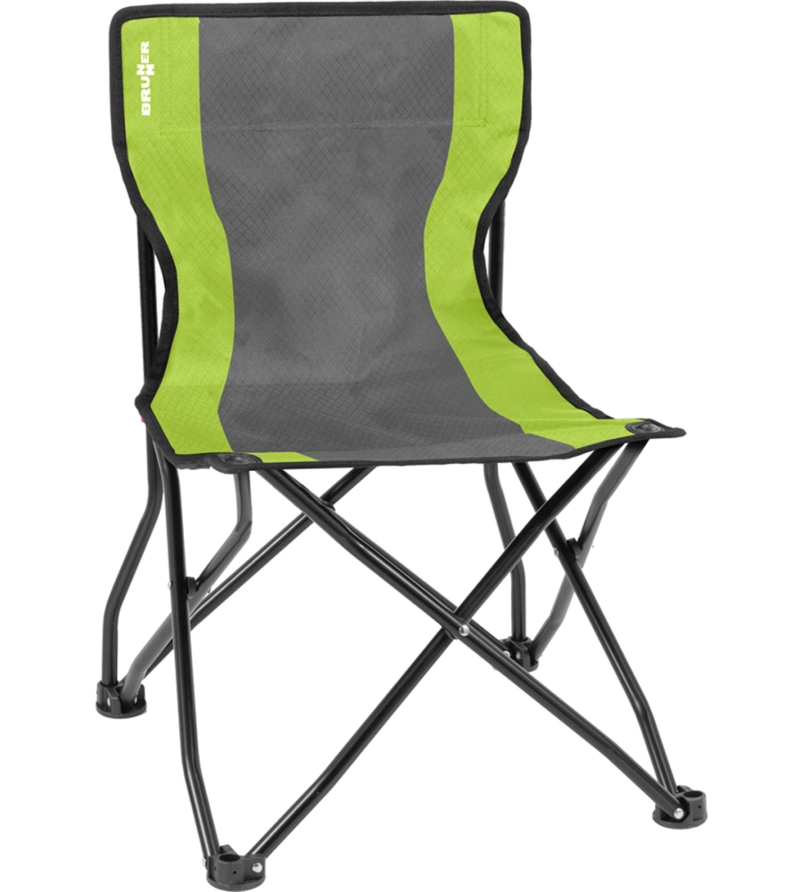 SEDIA DA CAMPEGGIO BRUNNER "ACTION EQUIFRAME" IN ACCIAIO E POLIESTERE GRIGIO E VERDE 50,5X57X46/77 CM
