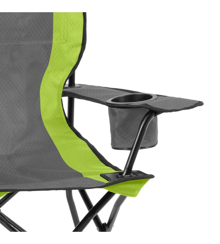 SEDIA DA CAMPEGGIO BRUNNER "ARMCHAIR EQUIFRAME" IN ACCIAIO E POLIESTERE VERDE E NERO 85X60X46/91 CM