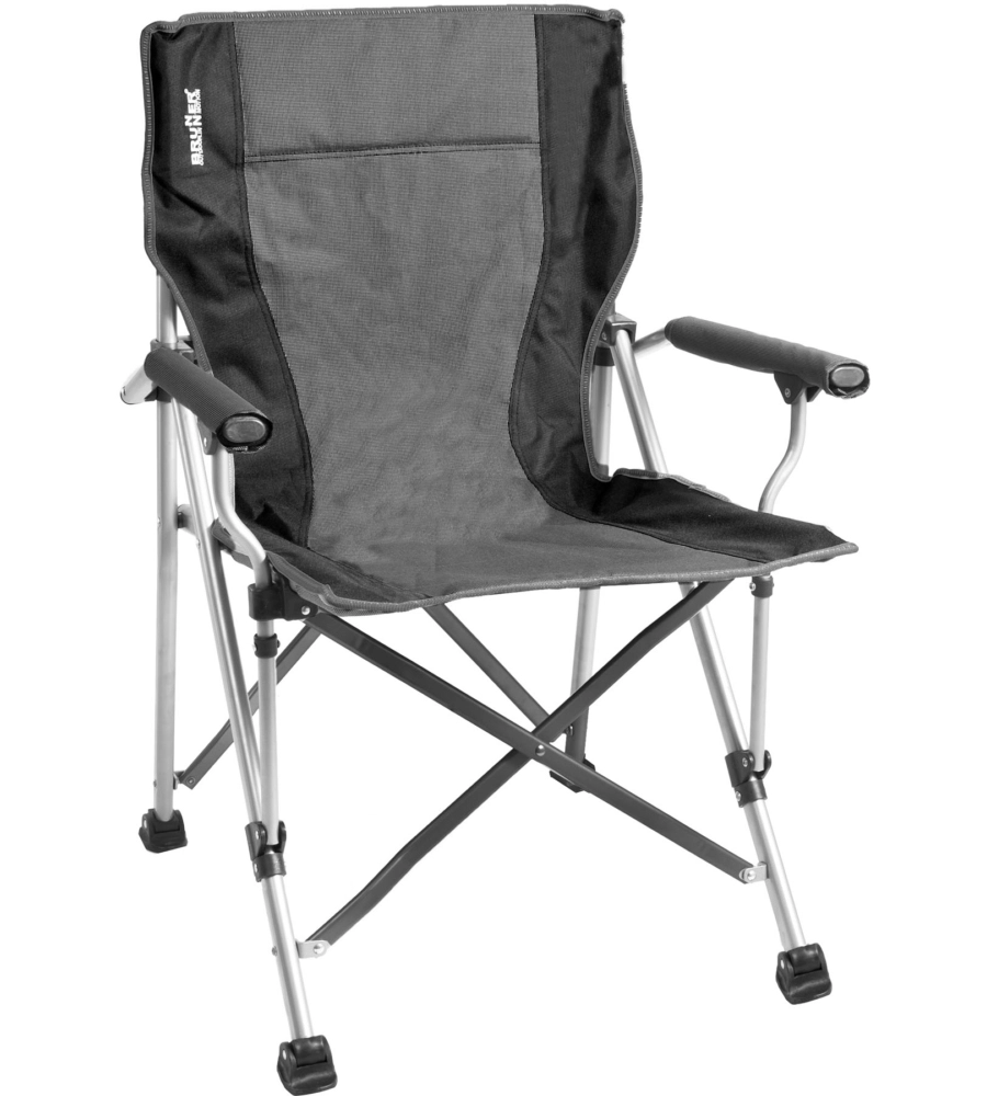 SEDIA DA CAMPEGGIO BRUNNER "RAPTOR CLASSIC" IN ACCIAIO E POLIESTERE GRIGIO E NERO 51X44X48/90 CM
