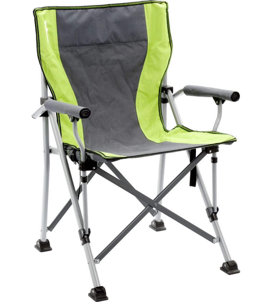 SEDIA DA CAMPEGGIO BRUNNER "RAPTOR CLASSIC" IN ACCIAIO E POLIESTERE GRIGIO E VERDE 51X44X48/90 CM