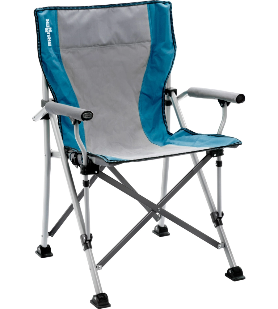 SEDIA DA CAMPEGGIO BRUNNER "RAPTOR CLASSIC" IN ACCIAIO E POLIESTERE GRIGIO E OTTANIO 51X44X48/90 CM