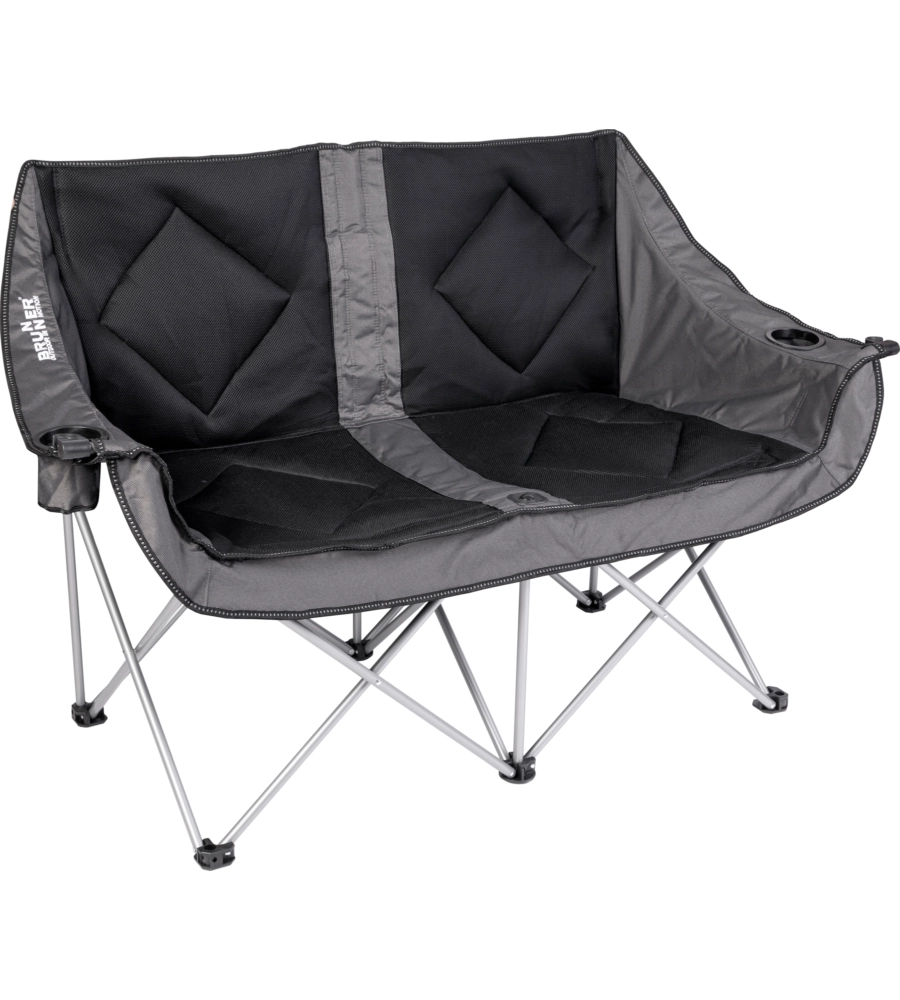 DIVANO 2 POSTI DA CAMPEGGIO BRUNNER "ACTION SOFA 3D" IN ACCIAIO E POLIESTERE 148X63X44/92 CM