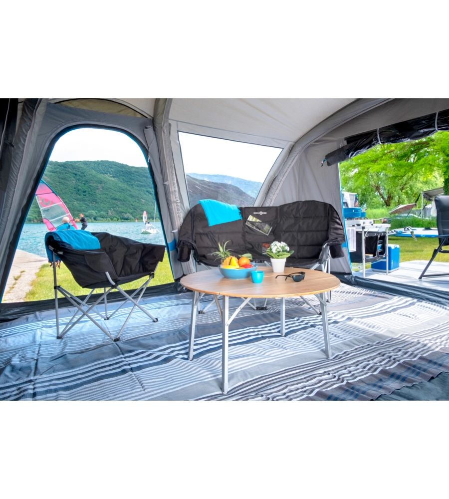 DIVANO 2 PERSONE DA CAMPEGGIO BRUNNER "ACTION SOFA RENDEZ-VOUS" IN ALLUMINIO E POLIESTERE NERO 147X65X44/99 CM