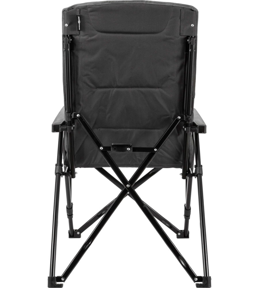 SEDIA DA CAMPEGGIO RECLINABILE BRUNNER "RAPTOR RECLINER" IN ACCIAIO E POLIESTERE GRIGIO E NERO 51X45X45/102 CM