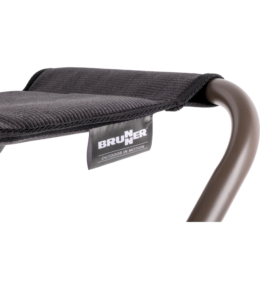 SGABELLO PIEGHEVOLE DA CAMPEGGIO BRUNNER "PHANTOM STOOL" IN ALLUMINIO E LICOTEX GRIGIO 27X40X45 CM