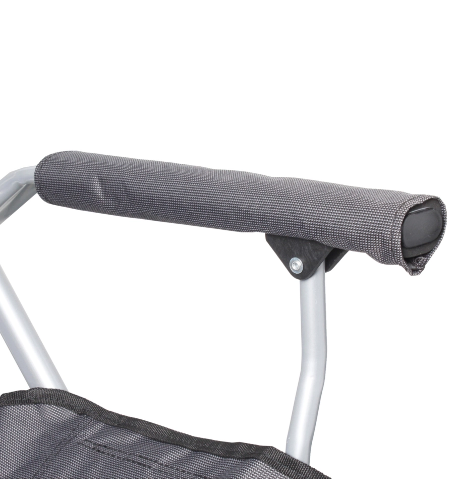 SEDIA DA CAMPEGGIO BRUNNER "RAPTOR DEMTEX"IN ACCIAIO E POLIESTERE NERO E GRIGIO 51X44X48/90 CM