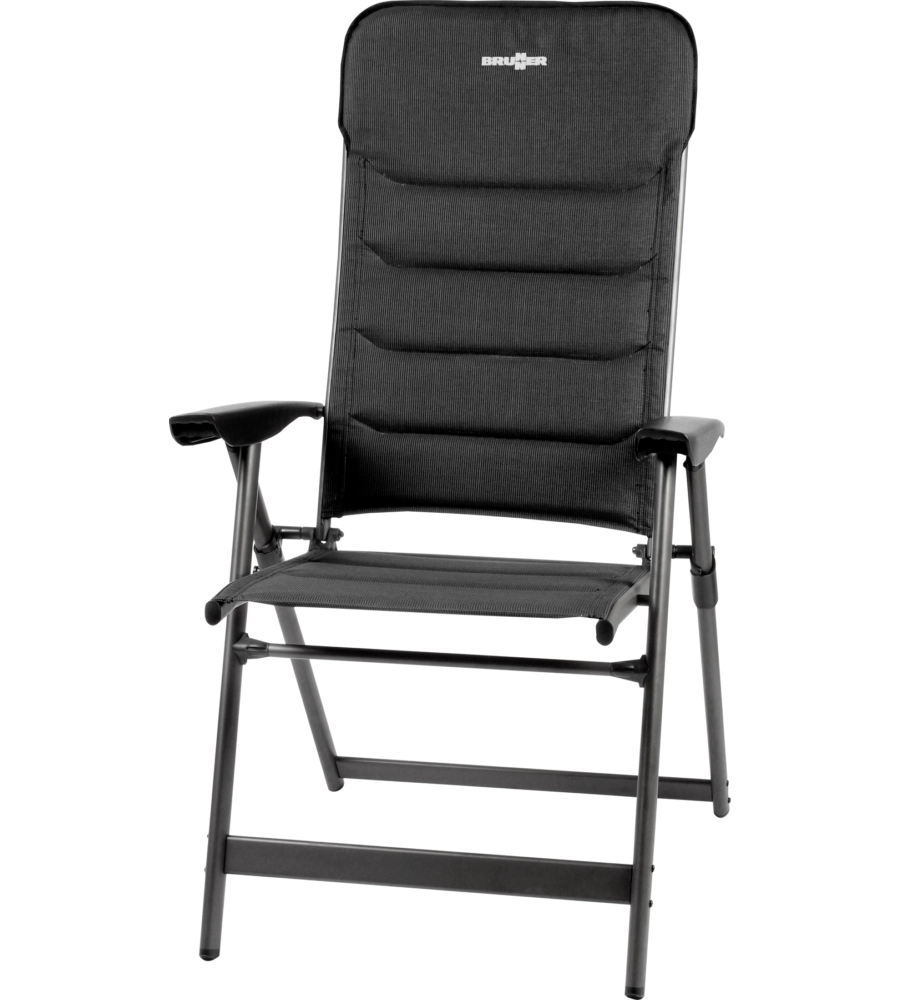 SEDIA DA CAMPEGGIO RECLINABILE BRUNNER "KERRY PHANTOM" IN ALLUMINIO E LICOTEX GRIGIO 48X38X121 CM