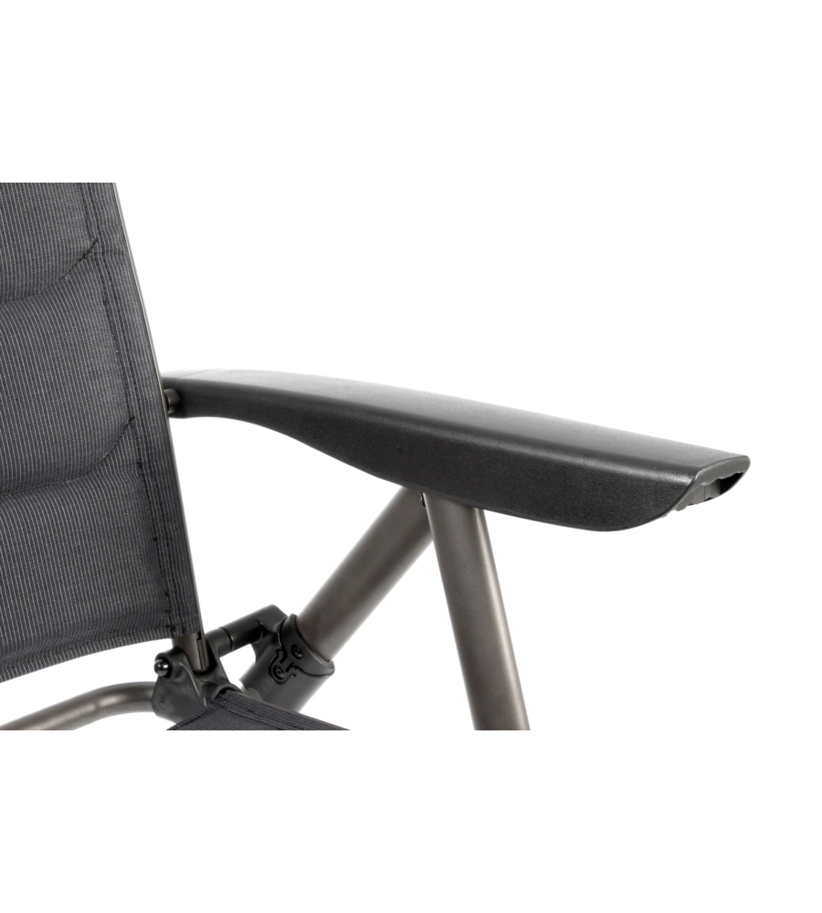 SEDIA DA CAMPEGGIO RECLINABILE BRUNNER "KERRY PHANTOM" IN ALLUMINIO E LICOTEX GRIGIO 48X38X121 CM