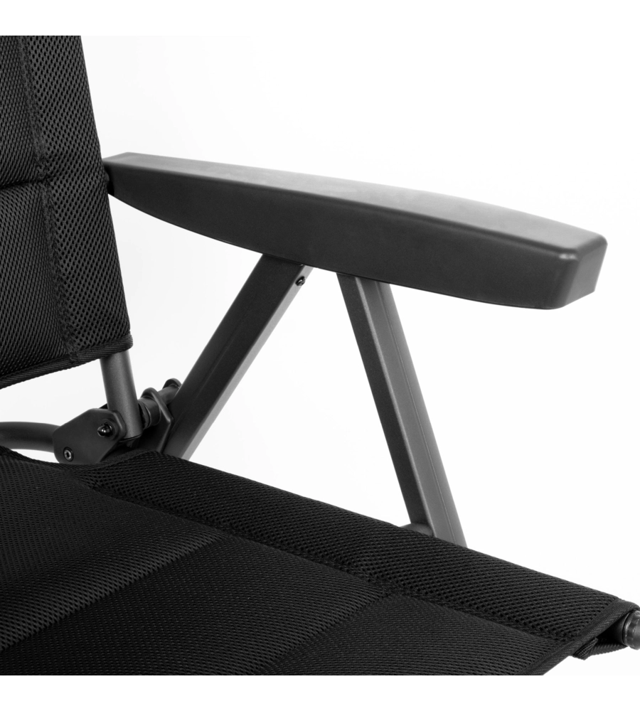 SEDIA DA CAMPEGGIO RECLINABILE BRUNNER "SKYE 3D" IN ALLUMINIO E 3DURAFEEL NERO 47X41X122 CM