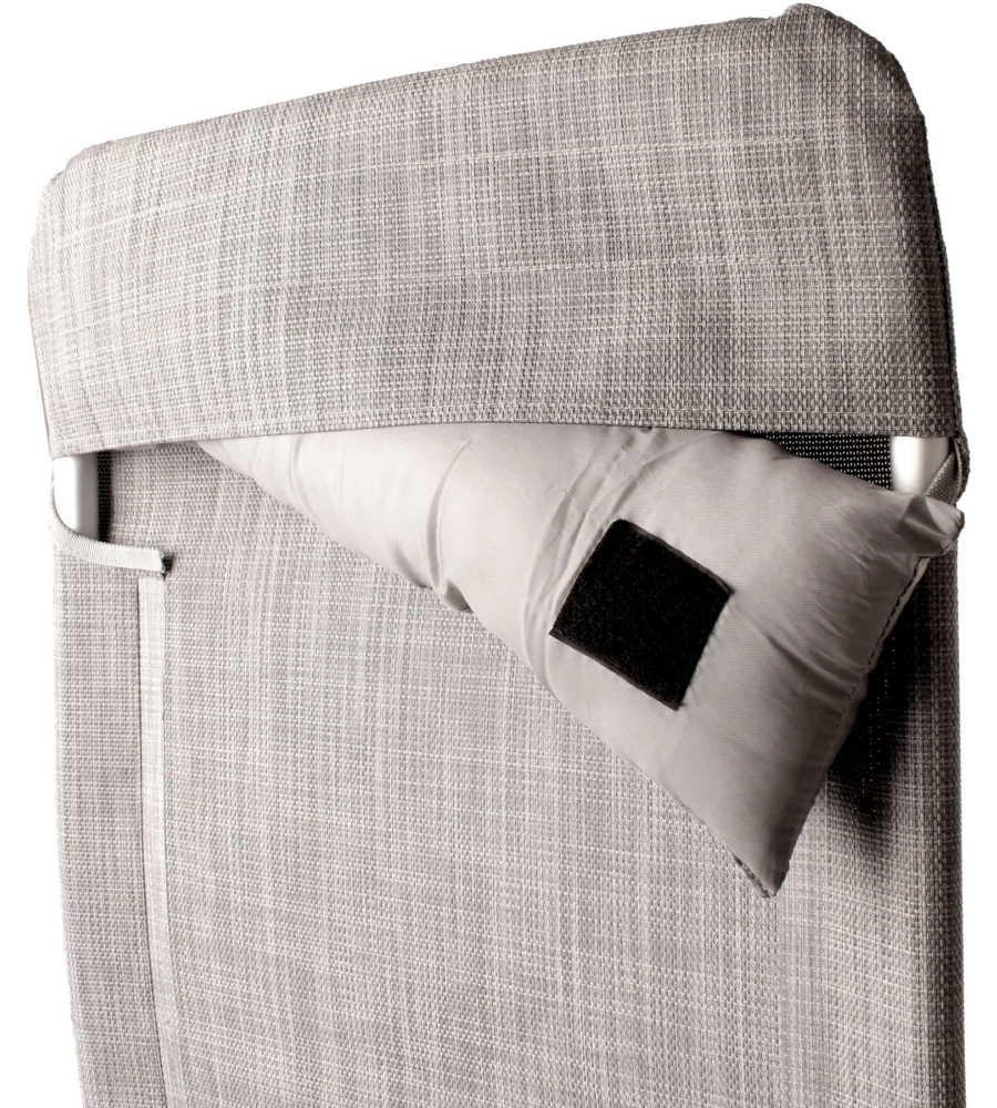 SEDIA DA CAMPEGGIO RECLINABILE BRUNNER "SKYE" IN ALLUMINIO E SYNTEX PLUS GRIGIO CHIARO 46,5X42X124 CM