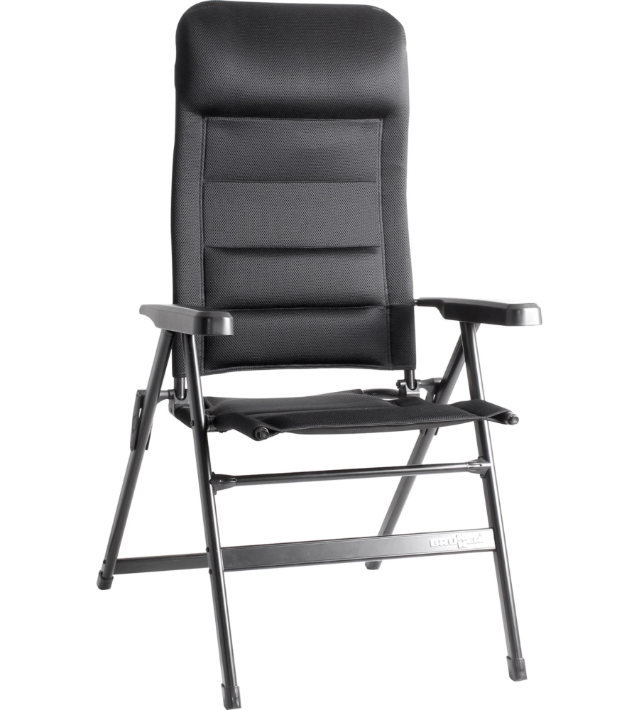 SEDIA DA CAMPEGGIO RECLINABILE BRUNNER "ARAVEL 3D MEDIUM" IN ALLUMINIO E 3DURAFEEL NERO 47X44X121 CM
