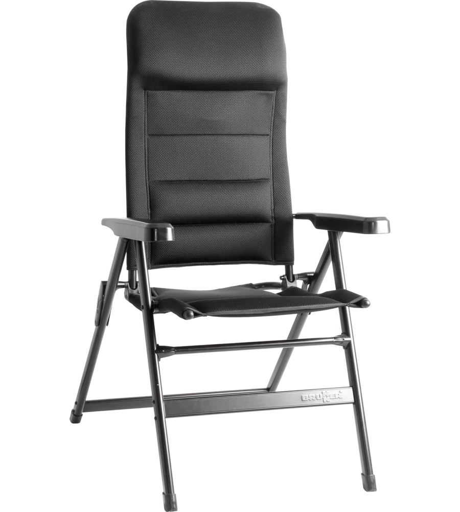 SEDIA DA CAMPEGGIO RECLINABILE BRUNNER "ARAVEL 3D SMALL" IN ALLUMINIO E 3DURAFEEL NERO 41X44X116 CM