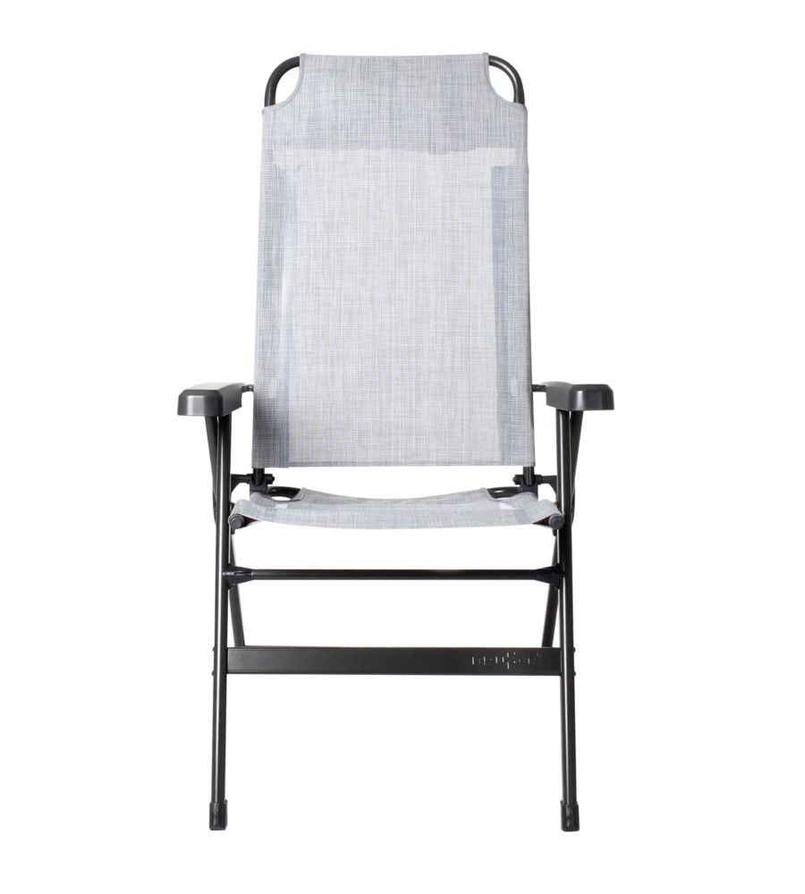 SEDIA DA CAMPEGGIO RECLIBABILE BRUNNER "ARAVEL" IN ALLUMINIO E SYNTEX PLUS GRIGIO CHIARO 47X45X120 CM