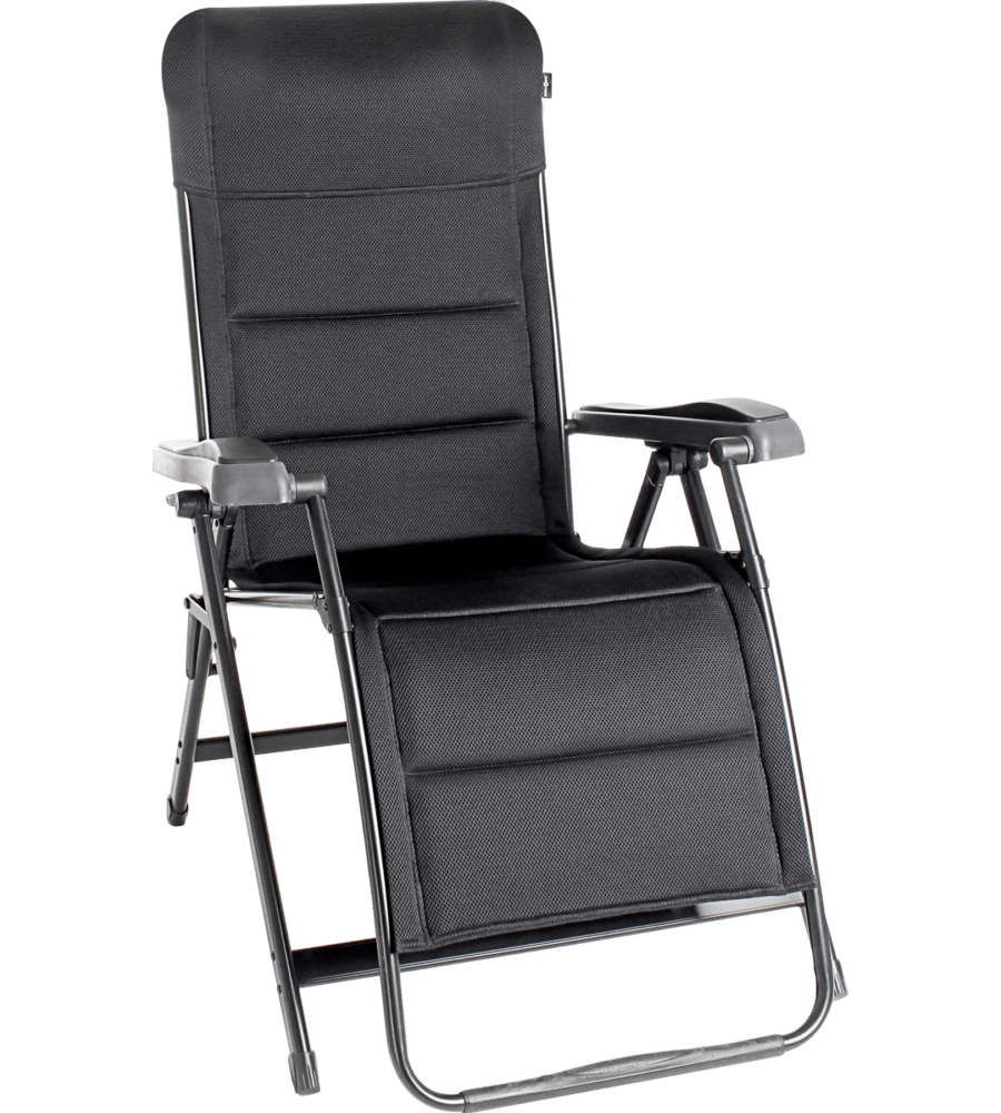 POLTRONA DA CAMPEGGIO RECLINABILE BRUNNER "KERRY SWAN 3D" IN ALLUMINIO E 3DURAFEEL NERO 50X49X116 CM