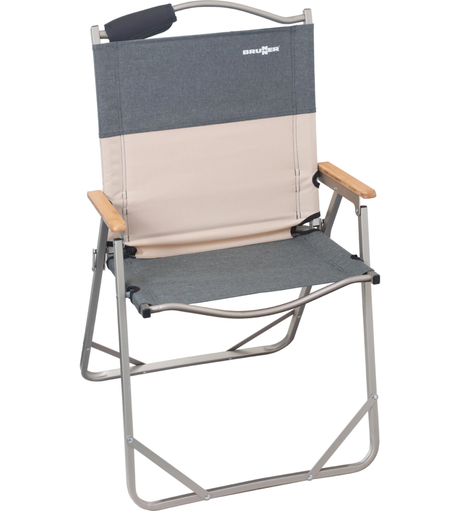 SPIAGGINA PIEGHEVOLE BRUNNER "IKARO ULTRALIGHT" GRIGIO E ROSA 54X65X89 CM