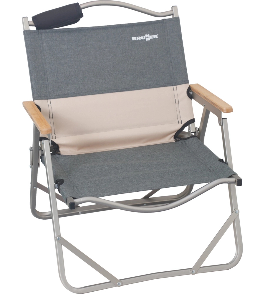 SPIAGGINA PIEGHEVOLE BRUNNER "IKARO ULTRALIGHT" GRIGIO E ROSA 53X48X61 CM