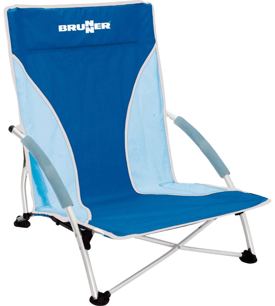 SPIAGGINA PIEGHEVOLE BRUNNER "CUBA" IN ACCIAIO E POLIESTERE BLU E AZZURRO 57X43X64 CM