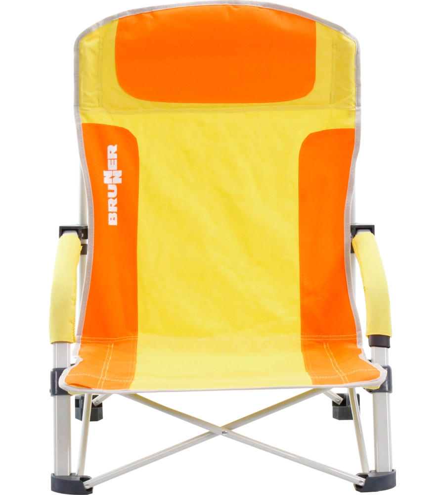 SPIAGGINA PIEGHEVOLE BRUNNER "BULA" IN ACCIAIO E POLIESTERE GIALLO E ARANCIONE 57X50X73,5 CM
