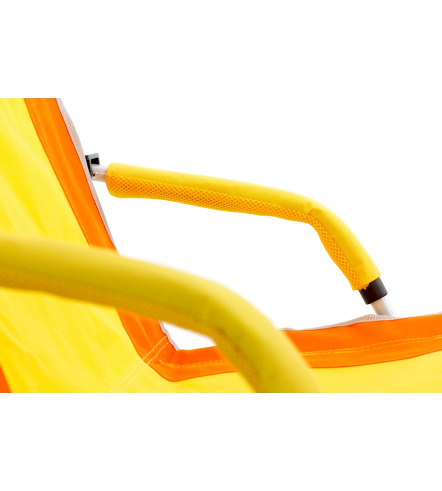 SPIAGGINA PIEGHEVOLE BRUNNER "BULA" IN ACCIAIO E POLIESTERE GIALLO E ARANCIONE 57X50X73,5 CM
