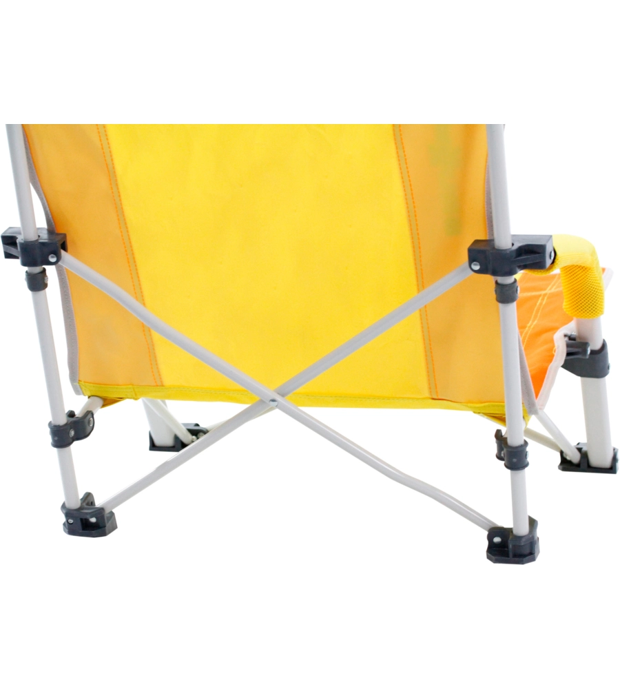 SPIAGGINA PIEGHEVOLE BRUNNER "BULA" IN ACCIAIO E POLIESTERE GIALLO E ARANCIONE 57X50X73,5 CM