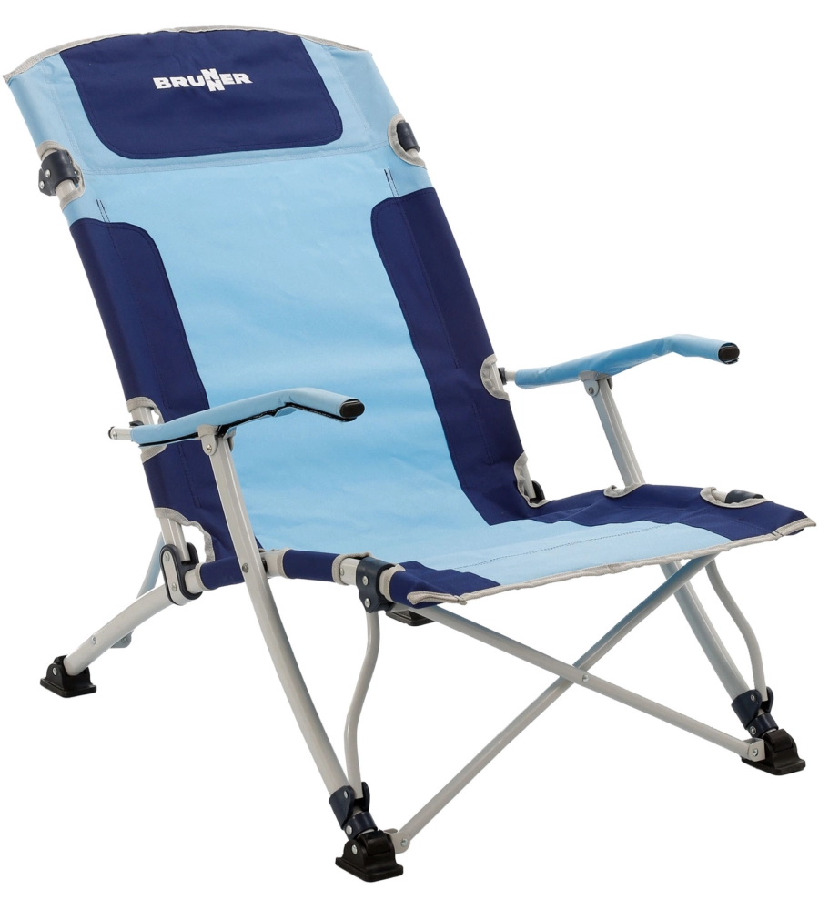 SPIAGGINA PIEGHEVOLE BRUNNER "BULA XL" IN ACCIAIO E POLIESTERE AZZURRO E BLU 61X74X87/31 CM