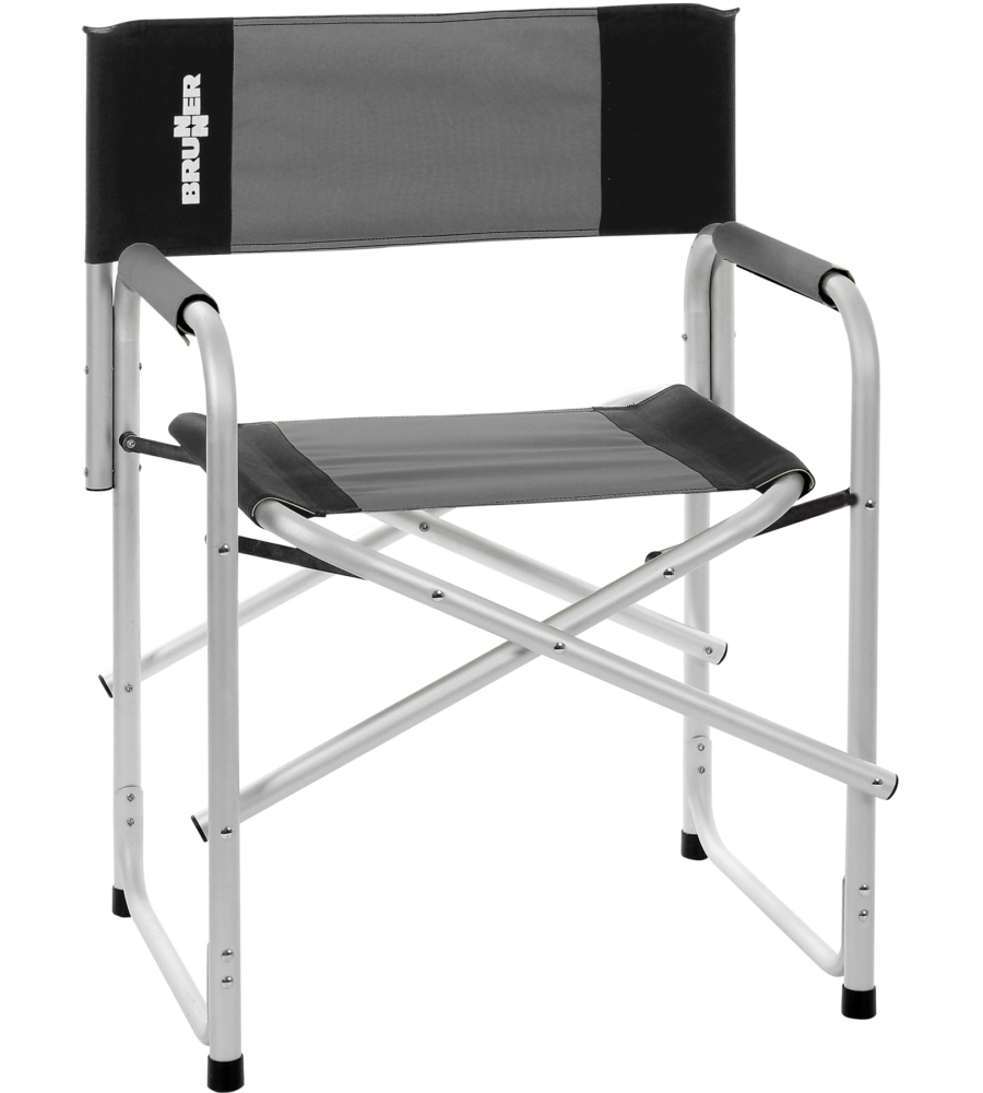 SEDIA DA CAMPEGGIO BRUNNER "BRAVURA" IN ALLUMINIO E POLIESTERE NERO E GRIGIO 60X47X46/83 CM