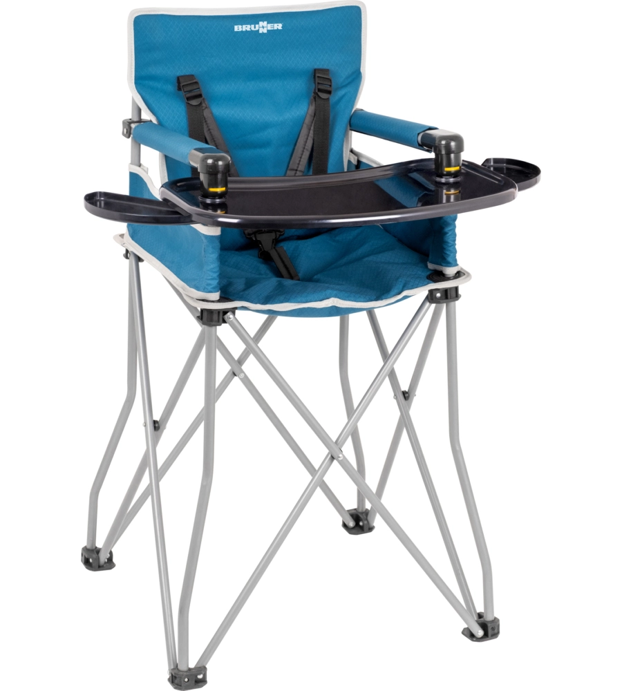 SEGGIOLONE DA VIAGGIO SALVASPAZIO PER BAMBINI 6 MESI A 4 ANNI BRUNNER "ACTION BABY EQUIFRAME" IN ACCIAIO E POLIESTERE BLU 49,5X67X58/94 CM