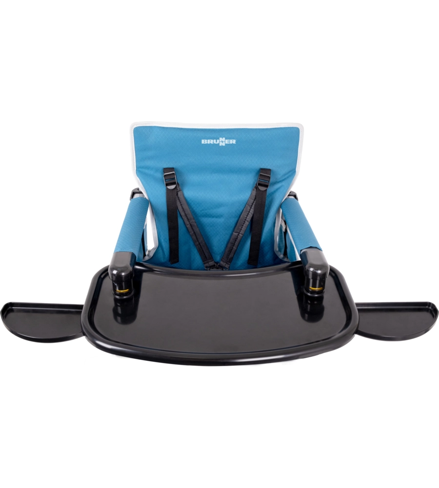 SEGGIOLONE DA VIAGGIO SALVASPAZIO PER BAMBINI 6 MESI A 4 ANNI BRUNNER "ACTION BABY EQUIFRAME" IN ACCIAIO E POLIESTERE BLU 49,5X67X58/94 CM