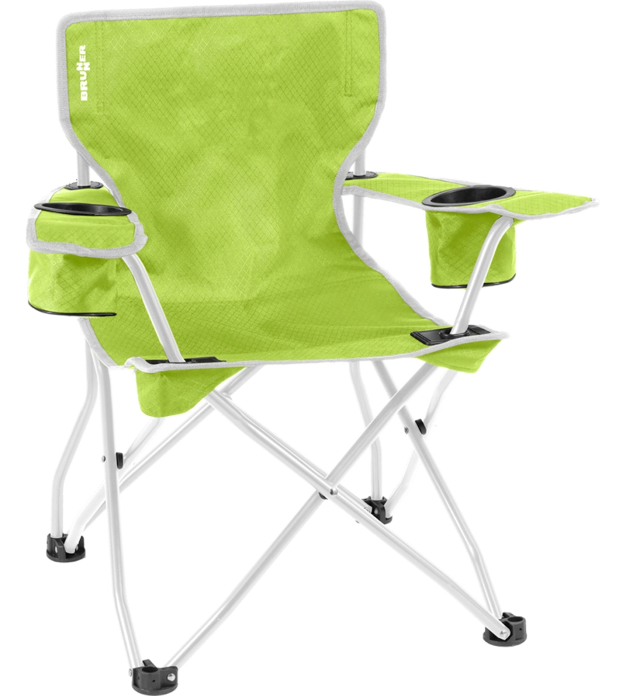 SEDIA DA CAMPEGGIO PER BAMBINI BRUNNER "ACTION KIDS EQUIFRAME" IN ACCIAIO E POLIESTERE GRIGIO E VERDE 62,5X42X31/64,5 CM