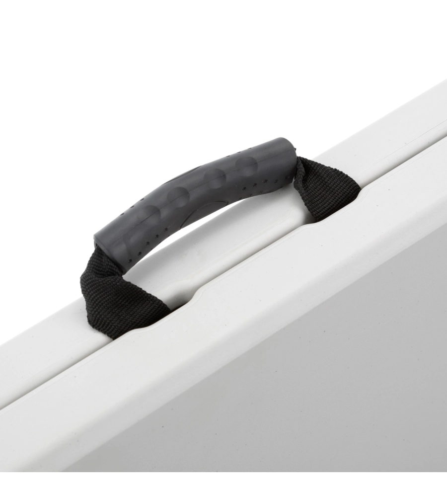TAVOLO PIEGHEVOLE A VALIGIA DA CAMPEGGIO BRUNNER "CLUB 150" IN ACCIAIO E PLASTICA BIANCO 152X71X74 CM