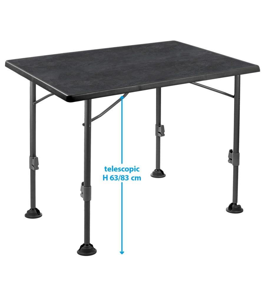 TAVOLO PIEGHEVOLE DA CAMPEGGIO BRUNNER "LINEAR 115" IN ACCIAIO NERO 115X70X63/83 CM