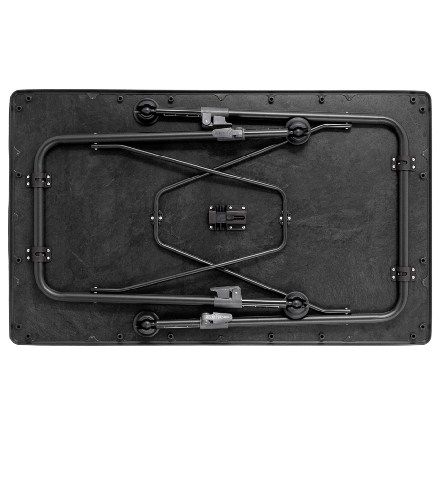 TAVOLO PIEGHEVOLE DA CAMPEGGIO BRUNNER "LINEAR 100" IN ACCIAIO NERO 100X68X63/83 CM