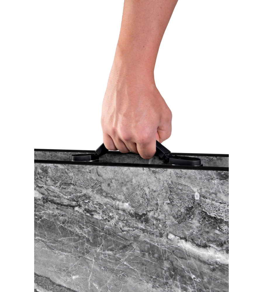 TAVOLO PIEGHEVOLE DA CAMPEGGIO BRUNNER "ELU' DUPLIT" IN ALLUMINIO NERO 110X75X49/58/70 CM
