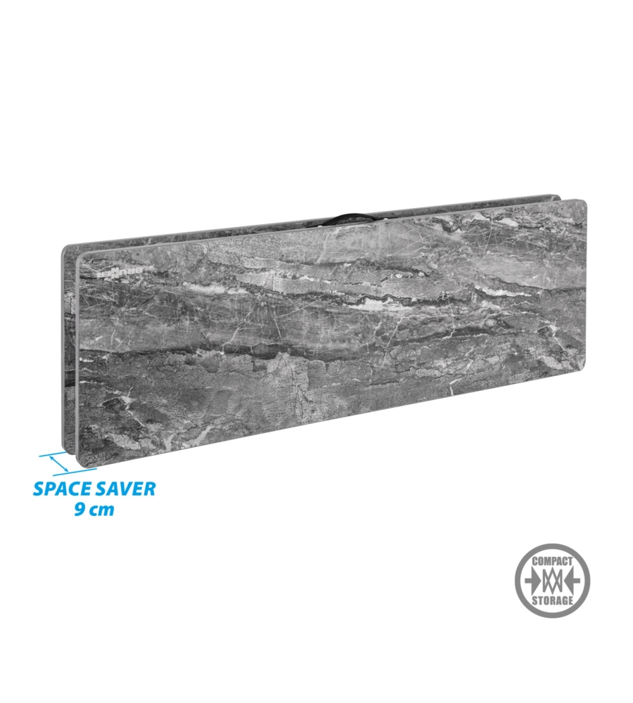 TAVOLO PIEGHEVOLE DA CAMPEGGIO BRUNNER "ELU' DUPLIT" IN ALLUMINIO NERO 110X75X49/58/70 CM