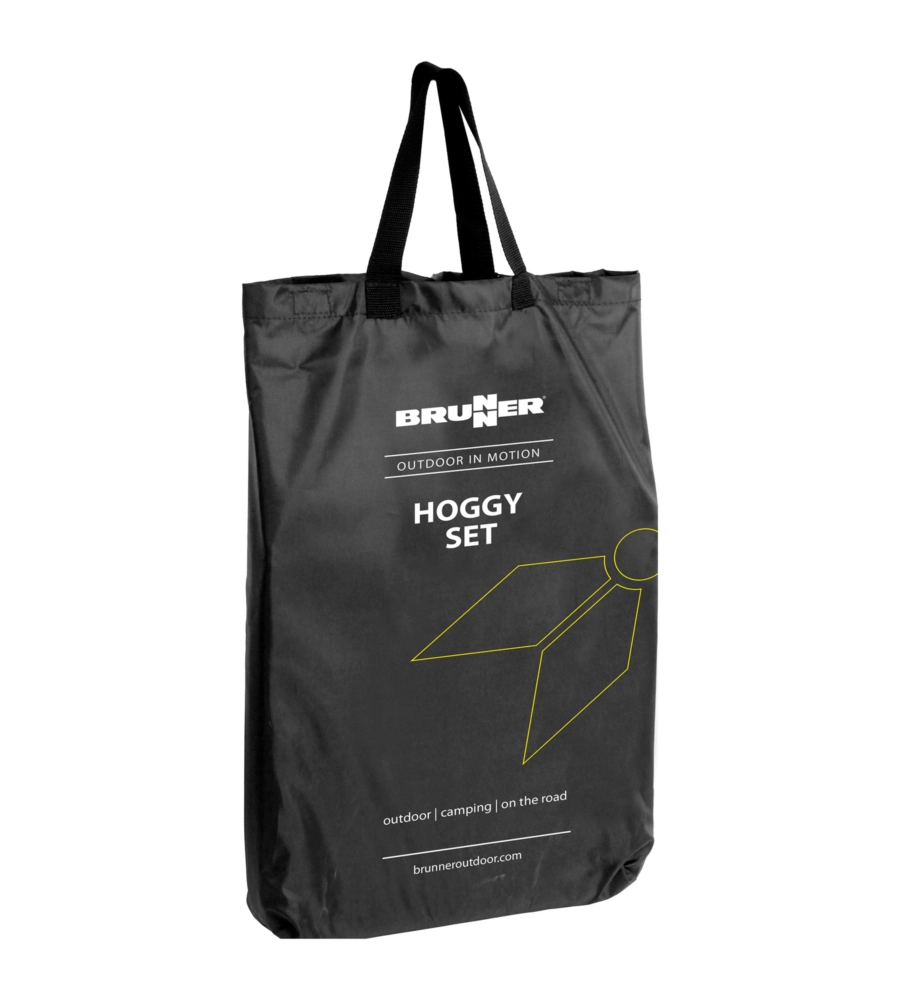 SGABELLO CON RIPIANO BRUNNER "HOGGY SET" IN ALLUMINIO E POLIESTERE NERO 40X40X43 CM