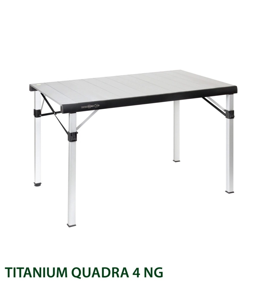 TAVOLO PIEGHEVOLE DA CAMPEGGIO BRUNNER "TITANIUM QUADRA 4 NG" IN ALLUMINIO 120,5X70X72 CM
