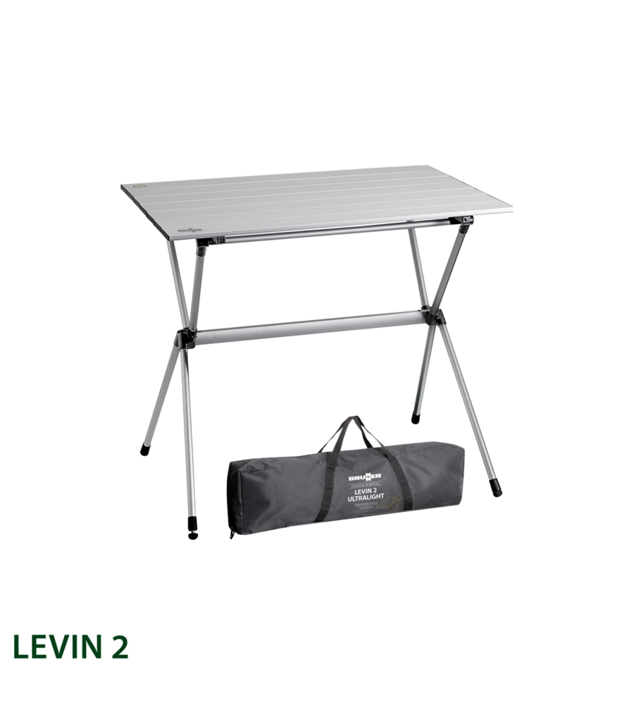 TAVOLO PIEGHEVOLE DA CAMPEGGIO BRUNNER "LEVIN 2" IN ALLUMINIO 80X60X70 CM