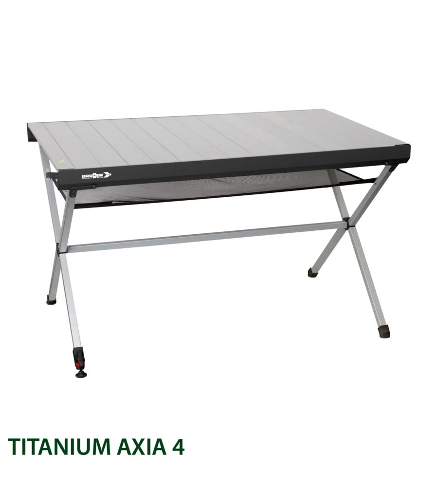 TAVOLO PIEGHEVOLE DA CAMPEGGIO BRUNNER "TITANIUM AXIA 4" IN ALLUMINIO 122X76X72 CM
