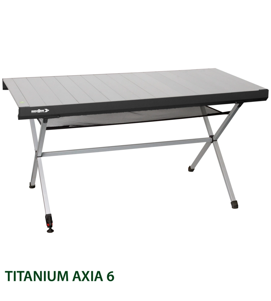 TAVOLO PIEGHEVOLE DA CAMPEGGIO BRUNNER "TITANIUM AXIA 6" IN ALLUMINIO 147X76X72 CM