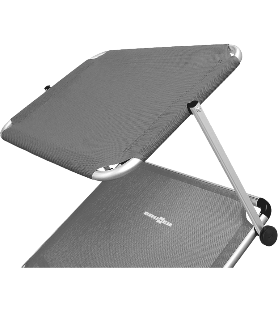LETTINO PRENDISOLE RECLINABILE CON TETTUCCIO BRUNNER "MALIBU" IN ALLUMINIO E SYNTEX PLUS GRIGIO 189X61X26 CM
