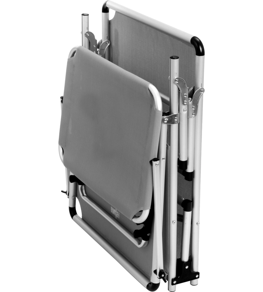 LETTINO PRENDISOLE RECLINABILE CON TETTUCCIO BRUNNER "MALIBU" IN ALLUMINIO E SYNTEX PLUS GRIGIO 189X61X26 CM