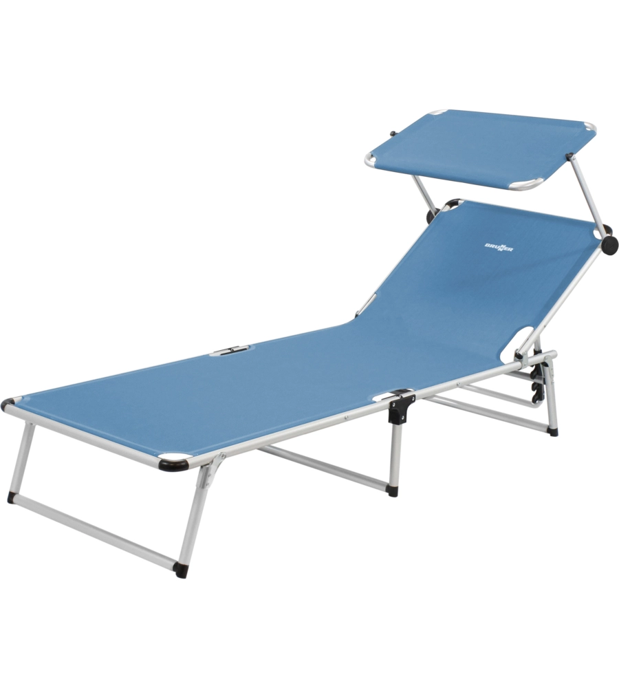 LETTINO PRENDISOLE RECLINABILE CON TETTUCCIO BRUNNER "MALIBU" IN ALLUMINIO E SYNTEX PLUS BLU 189X61X26 CM