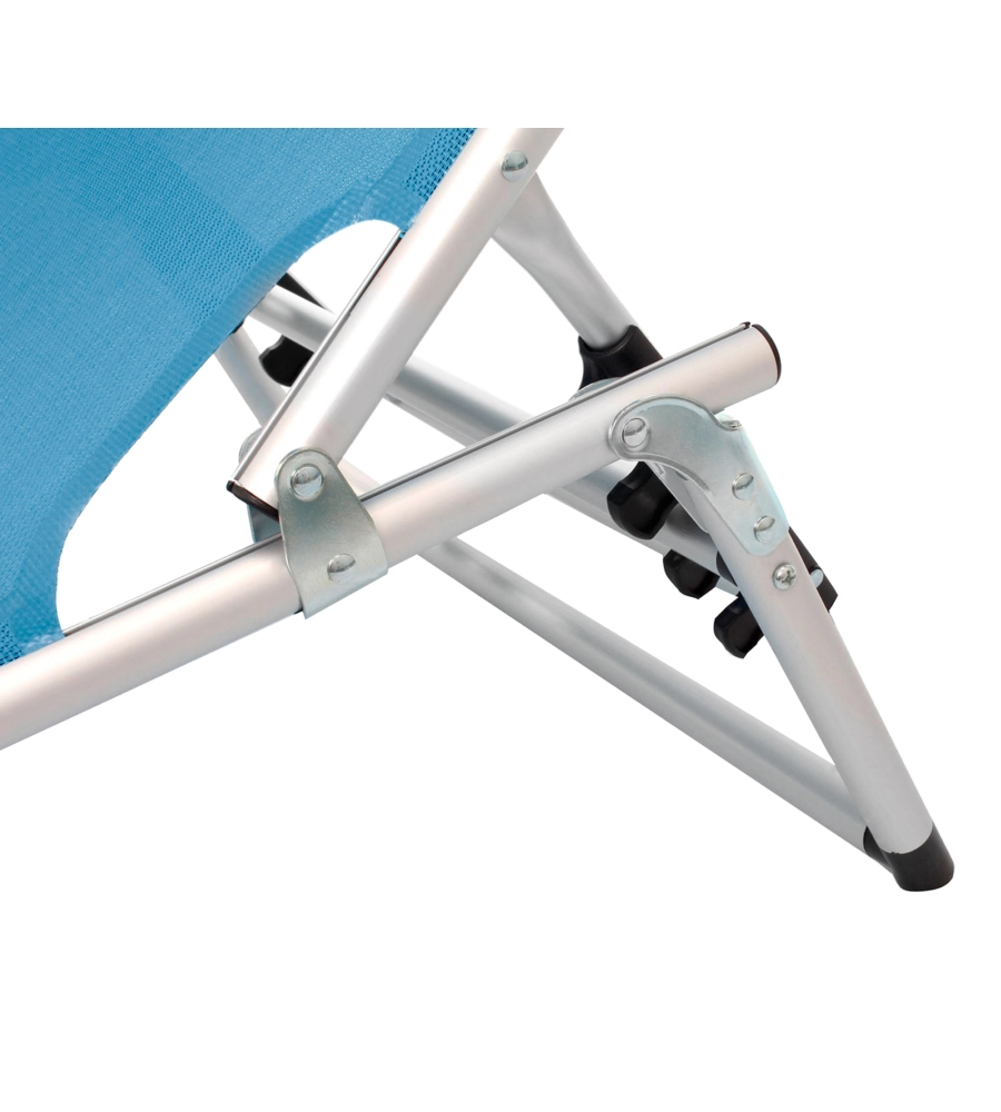 LETTINO PRENDISOLE RECLINABILE CON TETTUCCIO BRUNNER "MALIBU" IN ALLUMINIO E SYNTEX PLUS BLU 189X61X26 CM