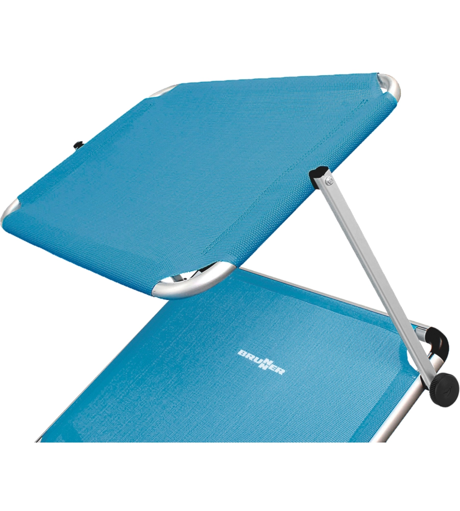 LETTINO PRENDISOLE RECLINABILE CON TETTUCCIO BRUNNER "MALIBU" IN ALLUMINIO E SYNTEX PLUS BLU 189X61X26 CM