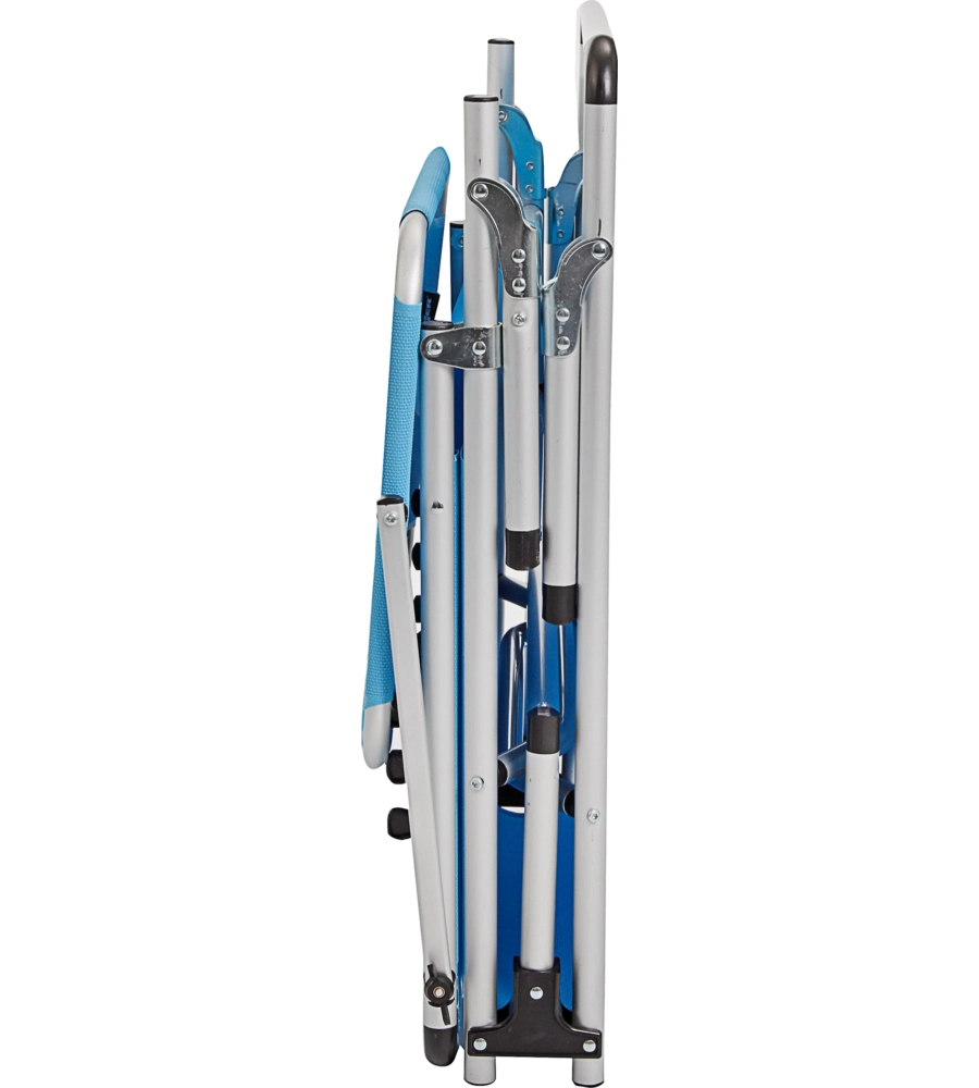 LETTINO PRENDISOLE RECLINABILE CON TETTUCCIO BRUNNER "MALIBU" IN ALLUMINIO E SYNTEX PLUS BLU 189X61X26 CM